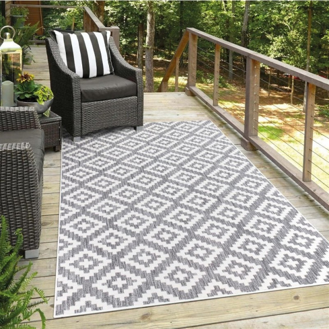 Muratap Sun in- & outdoor vloerkleed laagpolig modern grijs wit- 200x290 cm 2883985 large