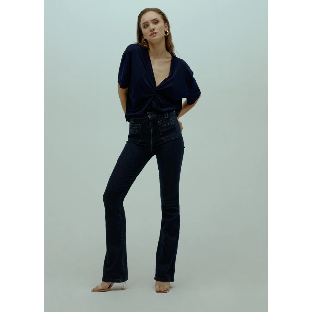 Homage to Denim Donker flared jeans zakken jane  large