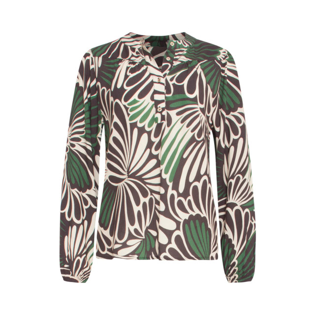 Smashed Lemon 24649 groene en zwarte grafische print top 24649-999-998 large