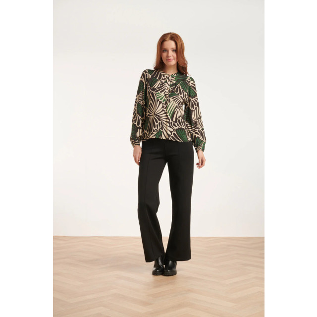 Smashed Lemon 24649 groene en zwarte grafische print top 24649-999-998 large