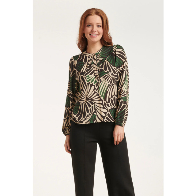 Smashed Lemon 24649 groene en zwarte grafische print top 24649-999-998 large