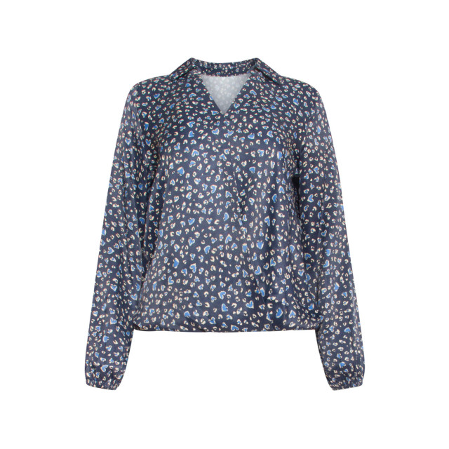 Smashed Lemon 24656 blouse met hartvormige dierenprint in blauwtinten 24656-675-998 large