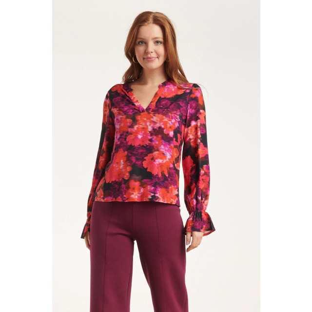 Smashed Lemon 24651 top met rode en paarse bloemenprint 24651-999-998 large