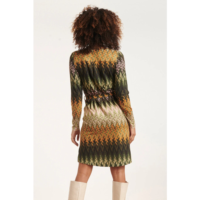 Smashed Lemon 24646 multicoloured groen zigzag jurk 24646-530-998 large