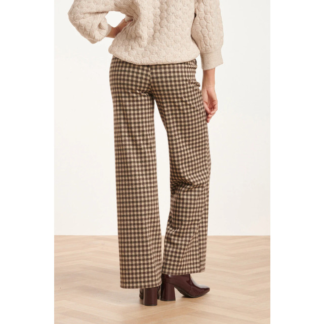 Smashed Lemon 24574 sand en bruin geruite wijde broek 24574-785-720 large