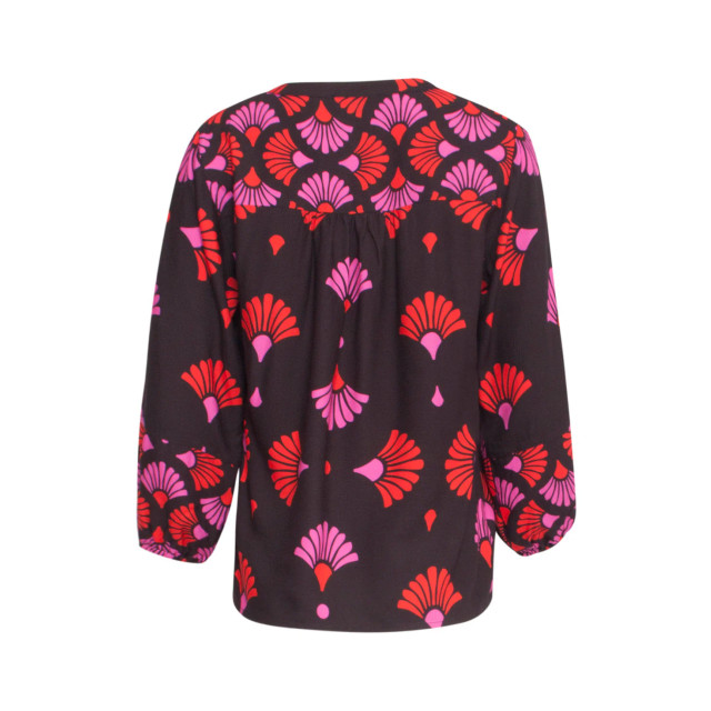 Smashed Lemon 24539 zwarte top met fuchsia en rode grafische print 24539-999-998 large