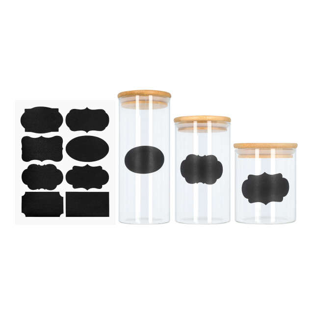 Krumble Voorraadpotten glas set van 3 incl. 80 krijtstickers 2269291 large