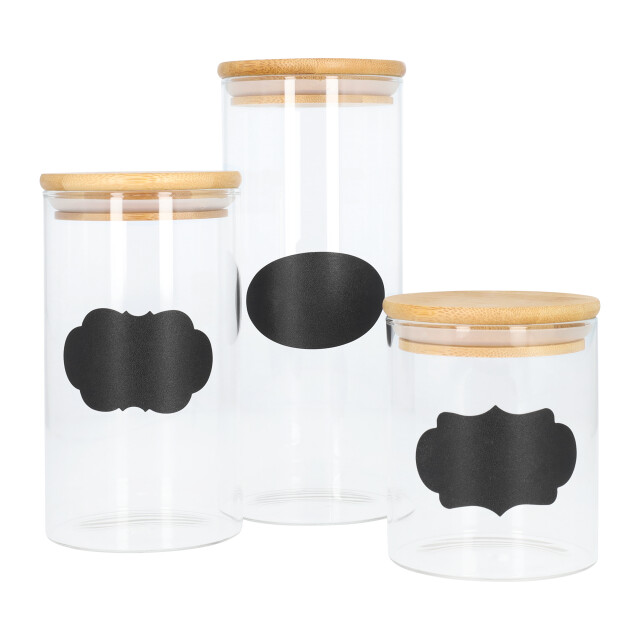 Krumble Voorraadpotten glas set van 3 incl. 80 krijtstickers 2269291 large