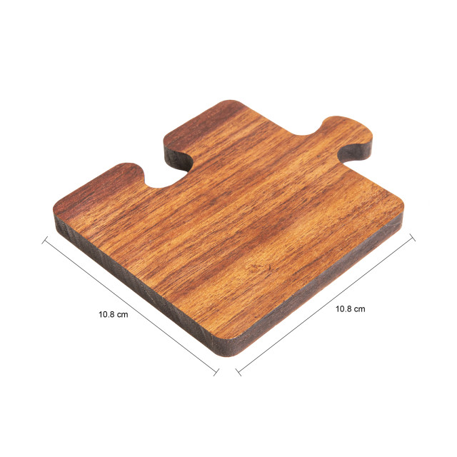 QUVIO Pannenonderzetter / 4 onderzetters glazen – puzzel – hout 2912800 large