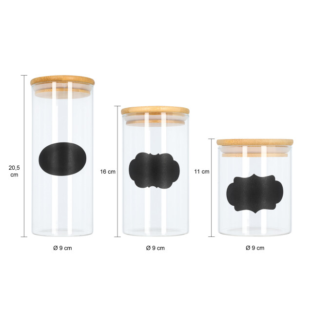 Krumble Voorraadpotten glas set van 3 incl. 80 krijtstickers 2269291 large