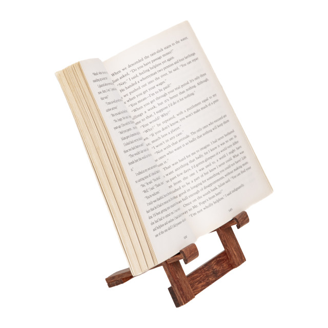 QUVIO Boekenstandaard/tabletstandaard hout - 2789483 large