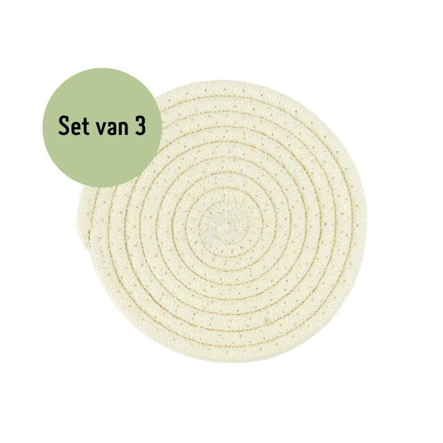 Krumble Pannenonderzetter rond katoen - set van 3 2619295 large