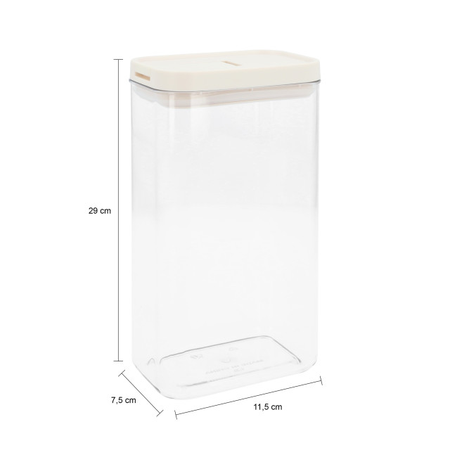 Krumble Voorraadpot rechthoek set van 4 1800 ml plastic beige 2269310 large