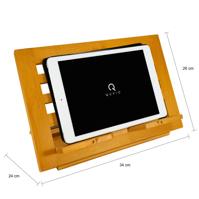 QUVIO Kookboekstandaard / boekenstandaard / tabletstandaard hout 1394827 large