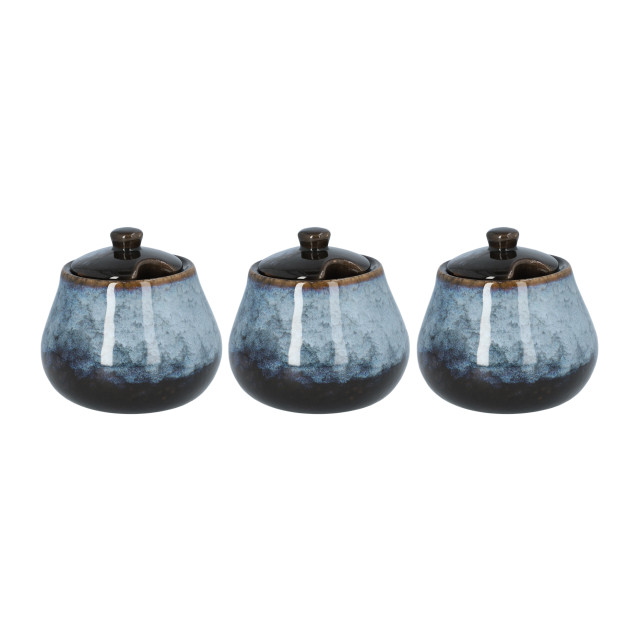 Krumble Voorraadpotten set van 3 keramisch blauw 2269232 large