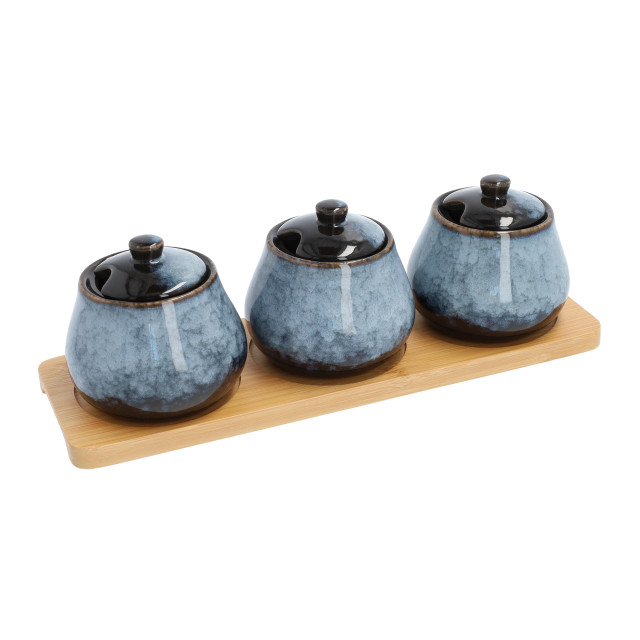 Krumble Voorraadpotten set van 3 keramisch blauw 2269232 large