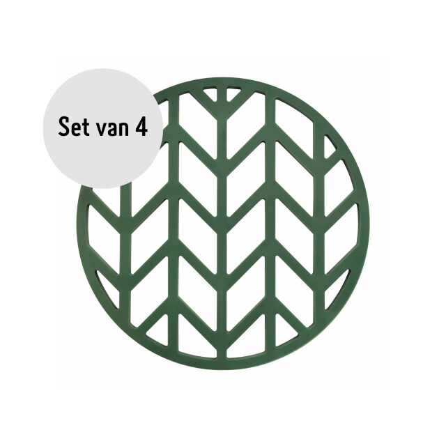 Krumble Siliconen pannenonderzetter rond met pijlen patroon - set van 4 2619281 large