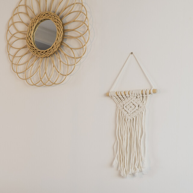 QUVIO Wandkleed macrame katoen beige 2172969 large