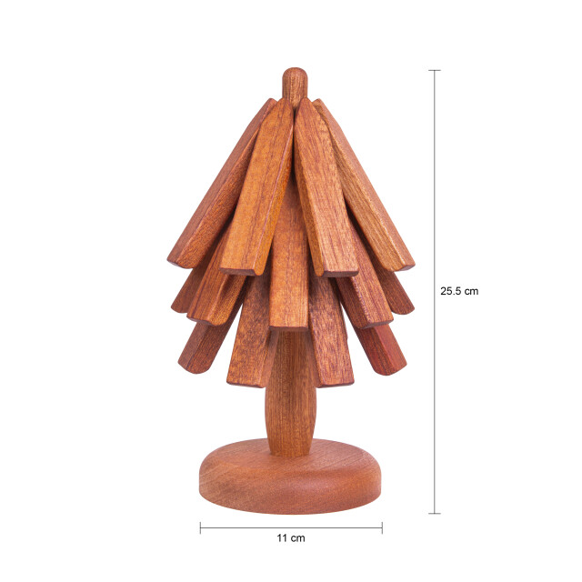 QUVIO Pannenonderzetters boomvormige standaard set van 3 hout 2912792 large