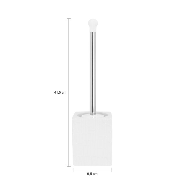 QUVIO Toiletborstel met houder vierkant met patroon keramiek - 2172966 large