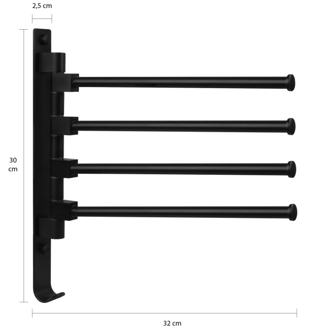 QUVIO Handdoekenrek verstelbare armen 4 - 1395158 large