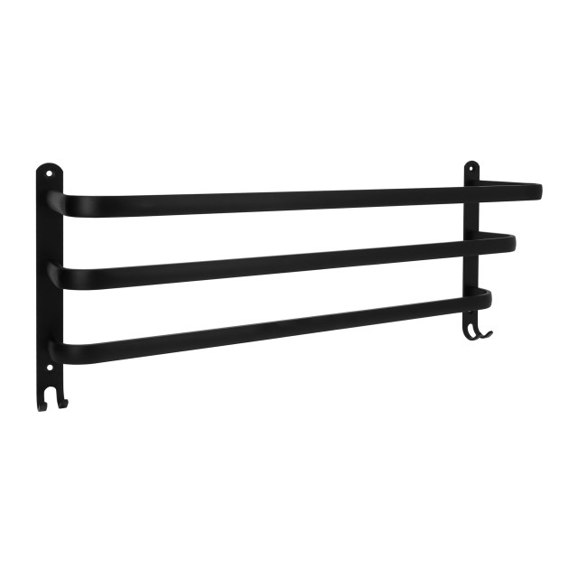 QUVIO Handdoekenrek wand met 3 stangen 60 cm rvs - 2269276 large