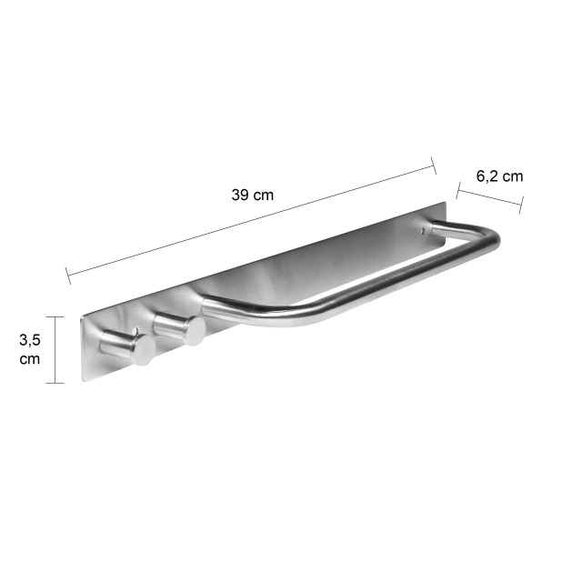 QUVIO Handdoekhouder rvs met 2 haakjes 1395388 large