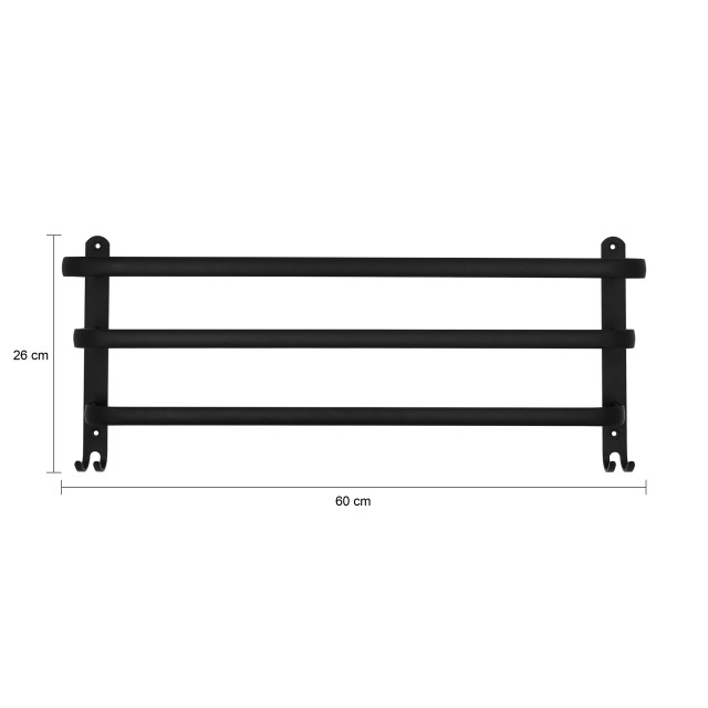 QUVIO Handdoekenrek wand met 3 stangen 60 cm rvs - 2269276 large