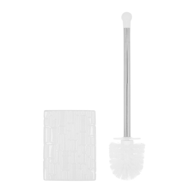 QUVIO Toiletborstel met houder vierkant met patroon keramiek - 2172966 large