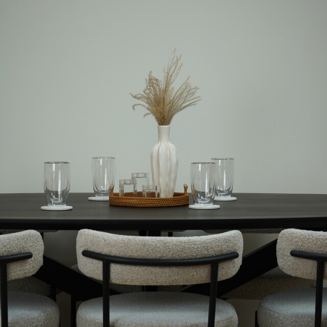 QUVIO Eettafel sofia– ovaal – 220x100 cm – stalen kruispoot – fsc®-gecertificeerd mangohout – 2933679 large