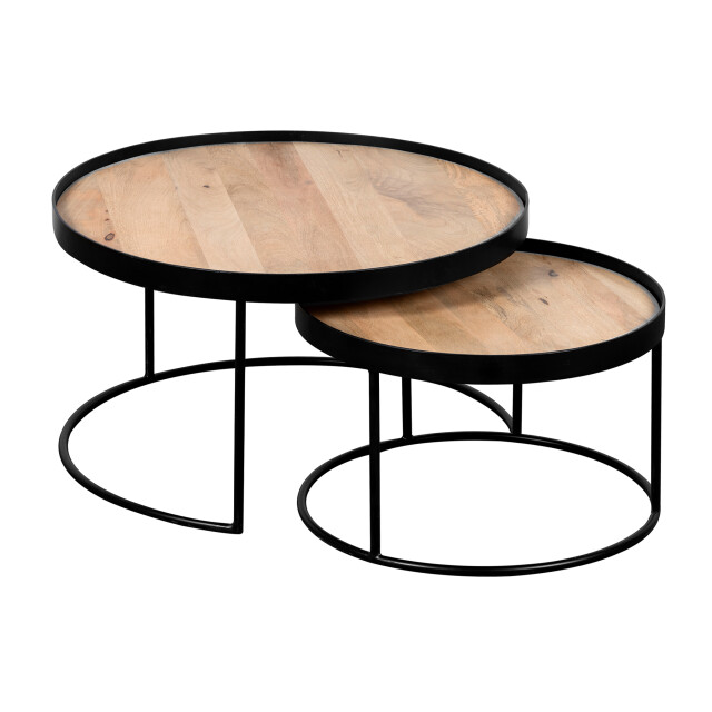 QUVIO Salontafel sara – set van 2 – fsc® mangohout – metaal 2933686 large