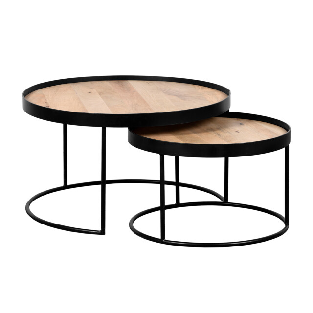 QUVIO Salontafel sara – set van 2 – fsc® mangohout – metaal 2933686 large