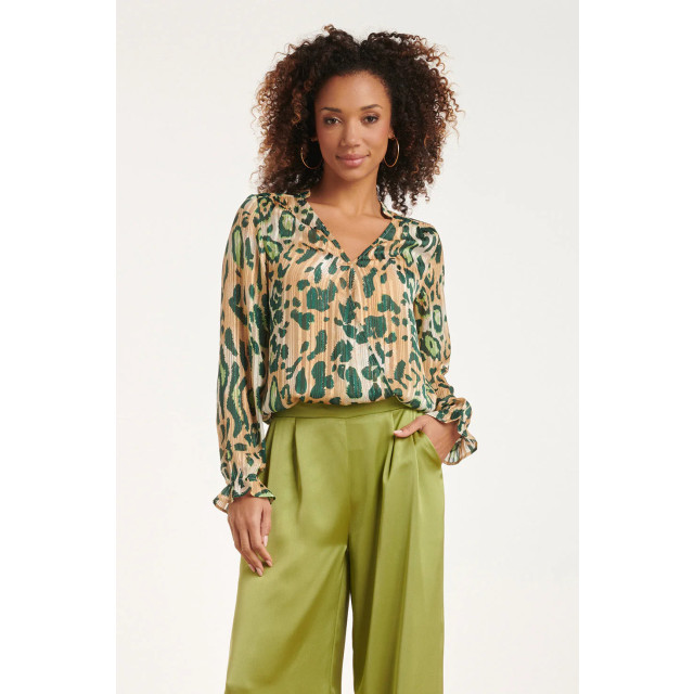 Smashed Lemon 24500 chiffon top met cheetah print 24500-720-530 large