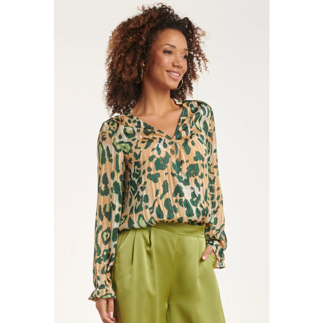 Smashed Lemon 24500 chiffon top met cheetah print 24500-720-530 large