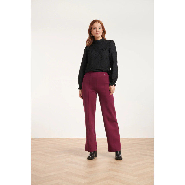 Smashed Lemon 24590 stretchy paarse flared broek 24590-380-M large