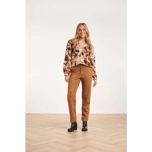 Smashed Lemon 24597 suède cognac aangesloten broek 24597-740-L large