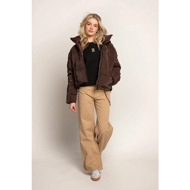 Frankie & Liberty Meisjes winterjas puck 15.2 cool brown FL24703 - 15.2 Cool Brown large