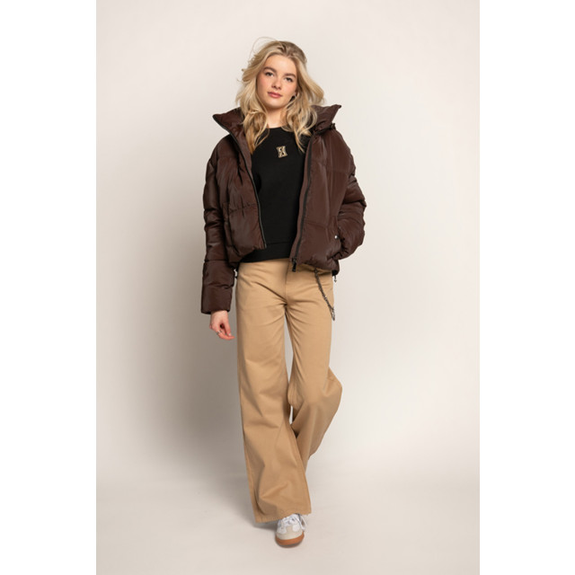 Frankie & Liberty Meisjes winterjas puck 15.2 cool brown FL24703 - 15.2 Cool Brown large