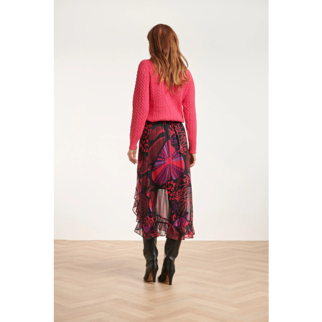 Smashed Lemon 24524 fuchsia en paarse hartjesprint midi rok 24524-999-998 large