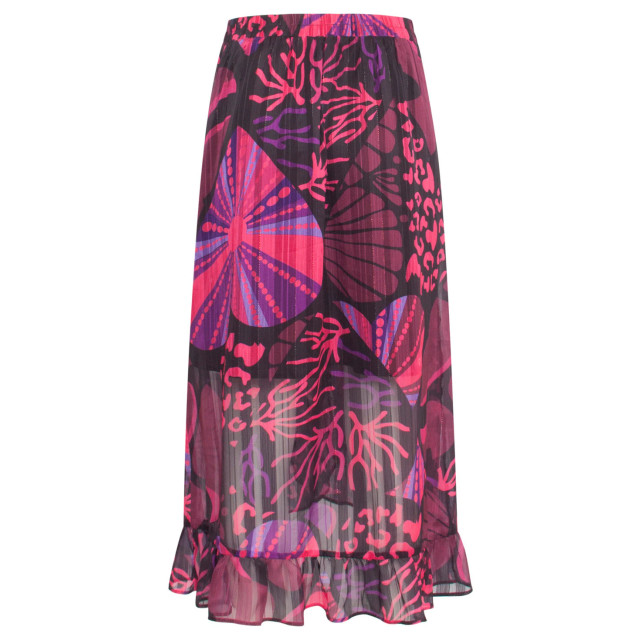 Smashed Lemon 24524 fuchsia en paarse hartjesprint midi rok 24524-999-998 large