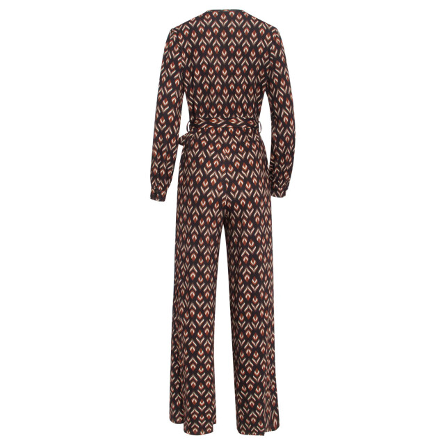 Smashed Lemon 24547 e stretchy jumpsuit met bladerprint | 24547-999-775 large