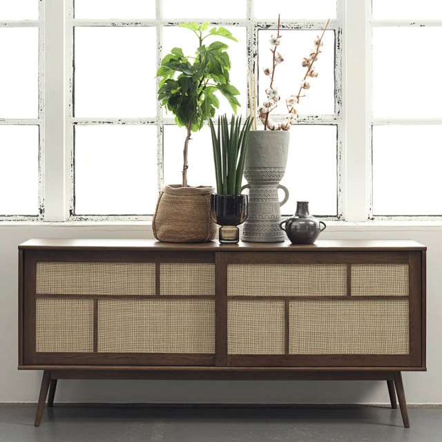 Olivine Boas houten sideboard gerookt eiken 180 x 45 cm 2333162 large