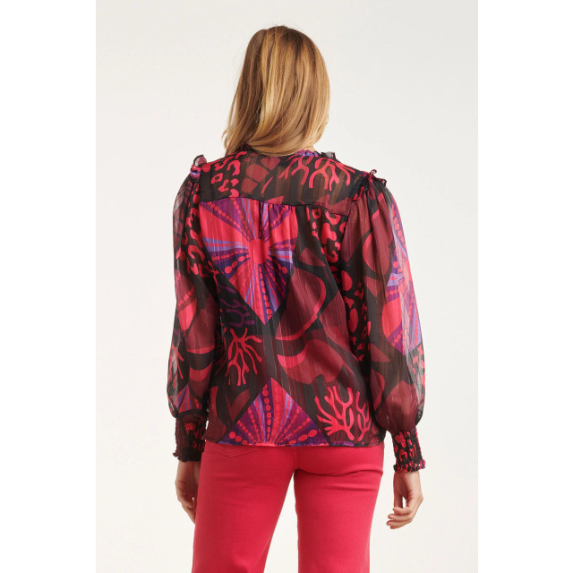 Smashed Lemon 24523 fuchsia en paarse hartjesprint top 24523-999-998 large