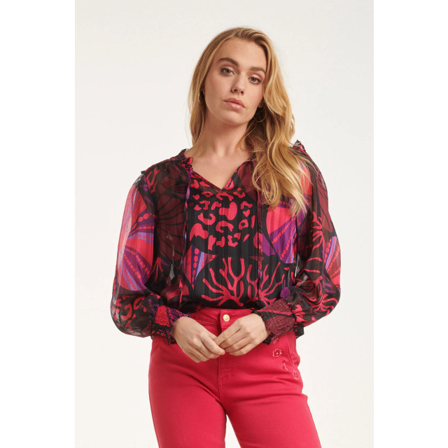 Smashed Lemon 24523 fuchsia en paarse hartjesprint top 24523-999-998 large