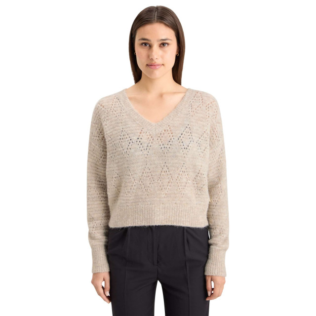 Scotch & Soda Boucl v-neck relaxed pullover oatmeal melange 178223-262 large