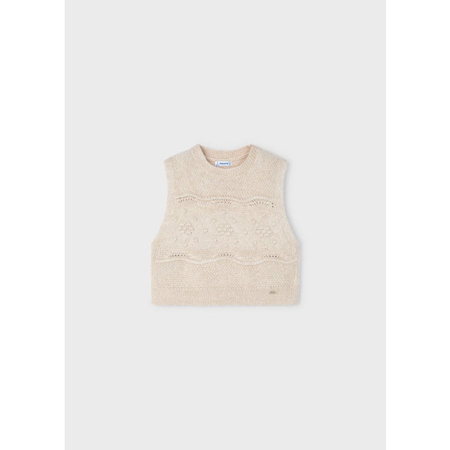 Mayoral Meisjes vest gebreid - 4364-34-H. Sand large