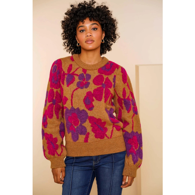 Geisha 44592-43 720 pullover jaquard flower sand/cyclame/purple 44592-43 720 large