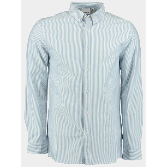 Bos Bright Blue Supply & co. casual hemd lange mouw stripe casual shirt 24307st91/210 light blue 183253 large