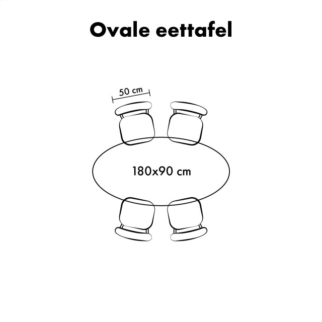 QUVIO Eettafel sofia– ovaal – 180x90 cm – stalen kruispoot – fsc®-gecertificeerd mangohout – 2933681 large