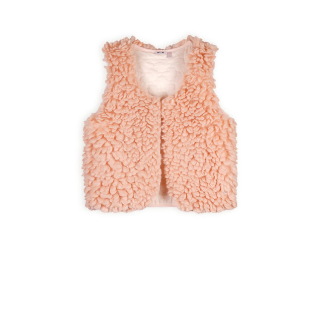 NoNo Meisjes reversibel gilet fluffy fur katya pale blush N409-5304-268 large